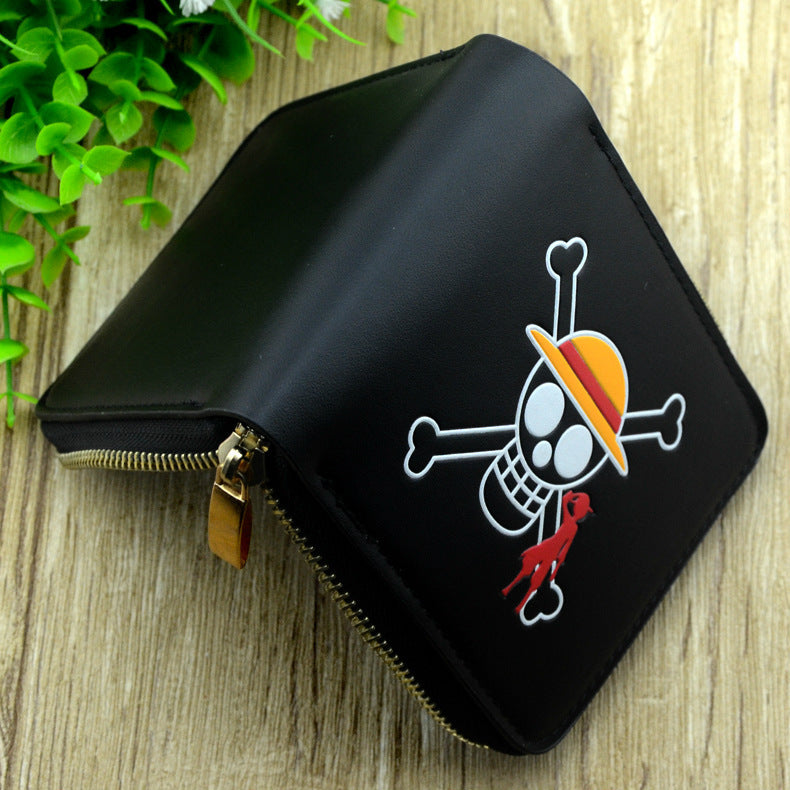 Cartoon Black Zip Around Wallet  (Minimo de compra 2）MIC-CSP002