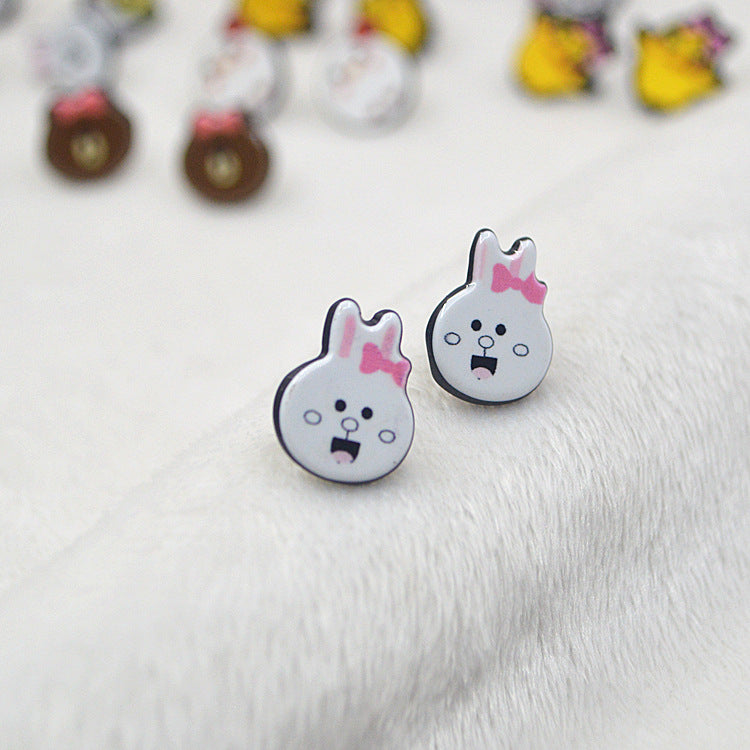 Acrylic sells cute rabbit earrings MYA-XieN030