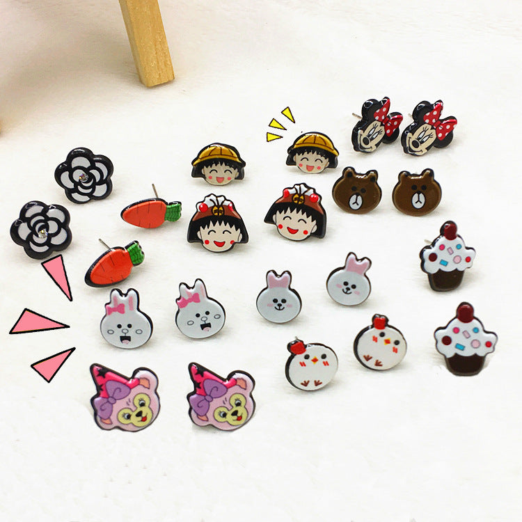 Acrylic sells cute rabbit earrings MYA-XieN030