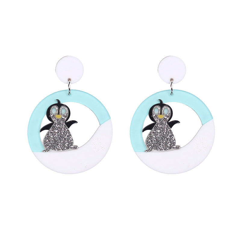 Acrylic hollow penguin earrings MYA-XueP025