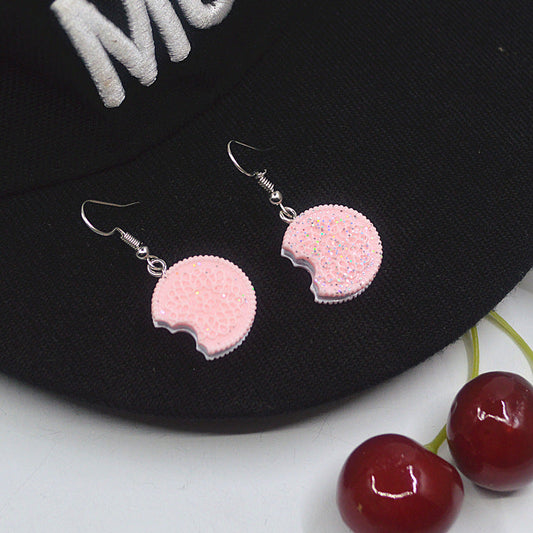 Acrylic sandwich biscuit earrings MIC-XieN029