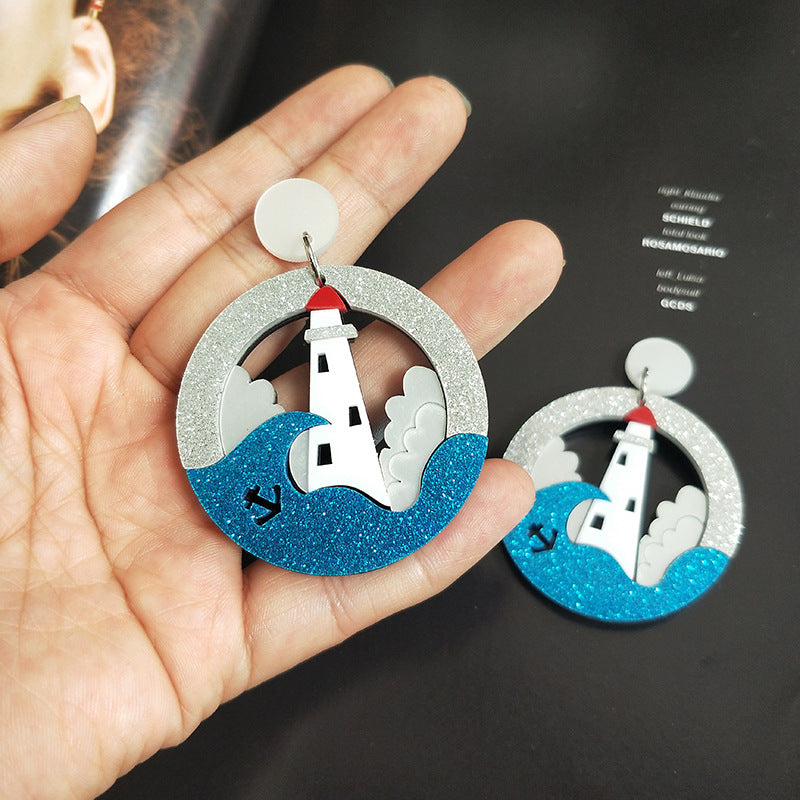 Acrylic hollow penguin earrings MYA-XueP025