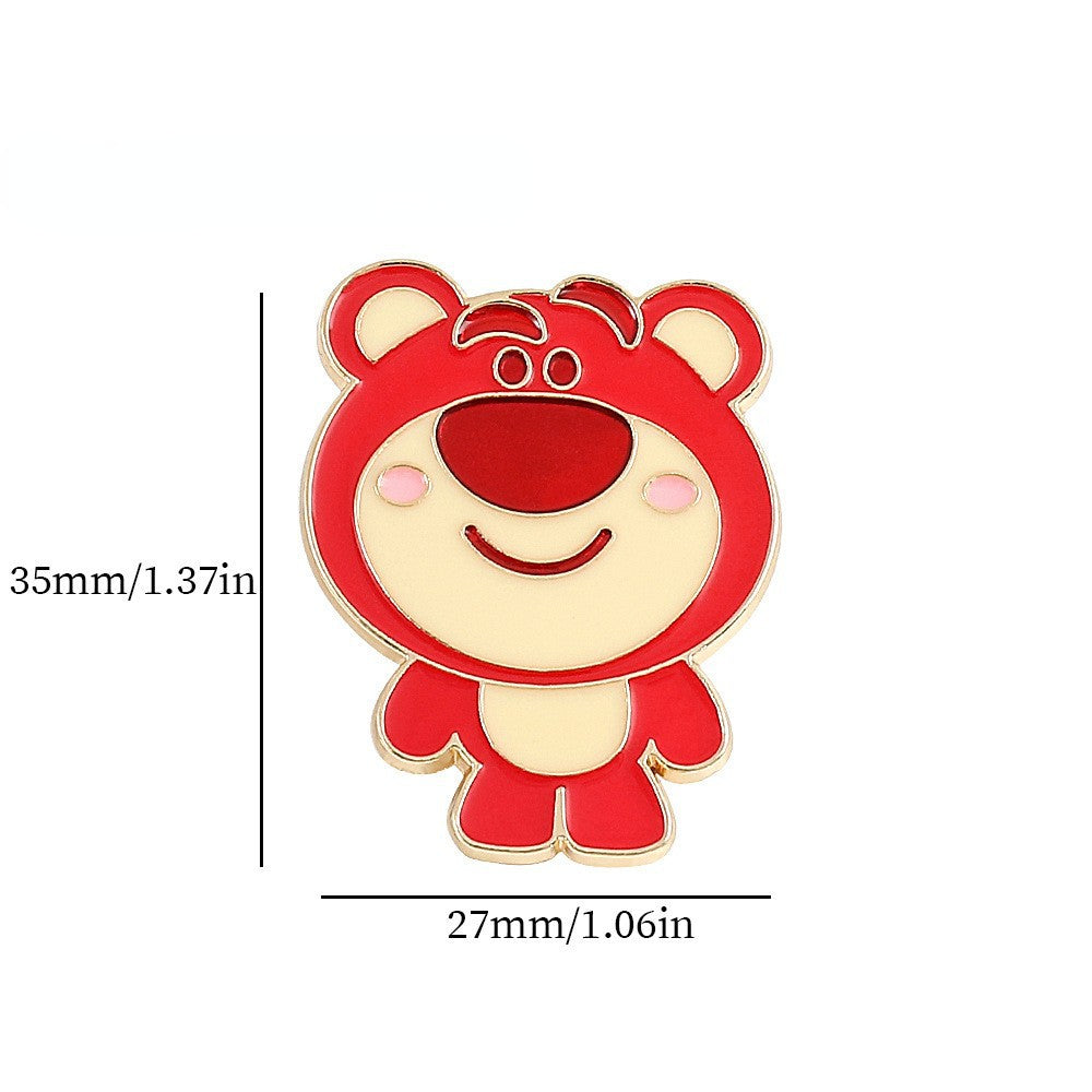 Alloy popular strawberry bear brooch (Minimo de compra 5) MIC-KeF004