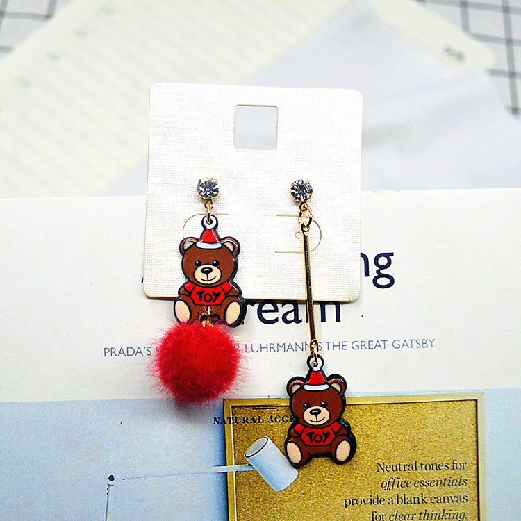 Acrylic Christmas animal bear earrings MYA-XieN028