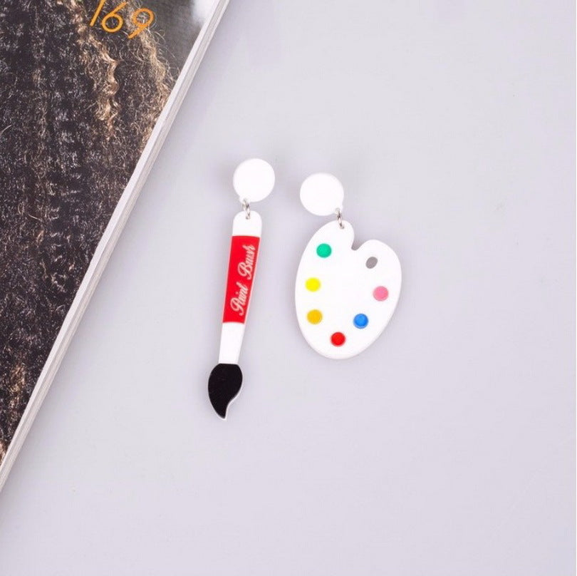 Acrylic pigment pen, pigment plate, earrings MIC-NingD005