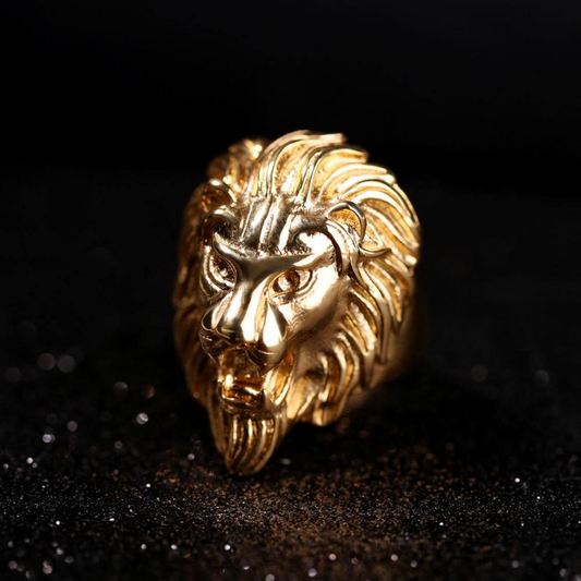 Domineering stainless steel lion's head titanium steel ring XuanL007