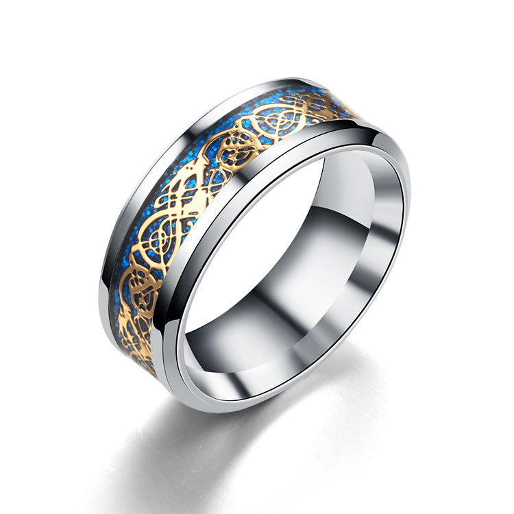 dragon pattern stainless steel ring ts094