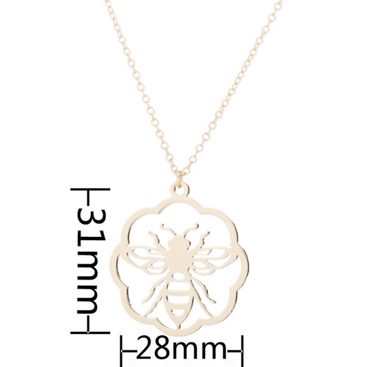 Stainless steel chain Small animal bee stainless steel necklace SS033