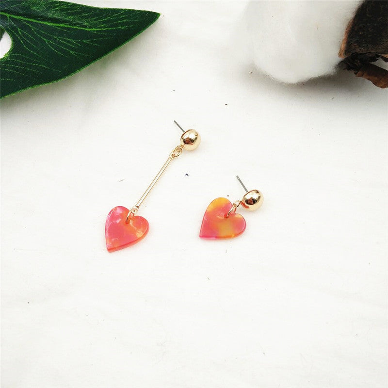 Alloy Acetate Plate Heart shaped Earrings MYA-RMM001