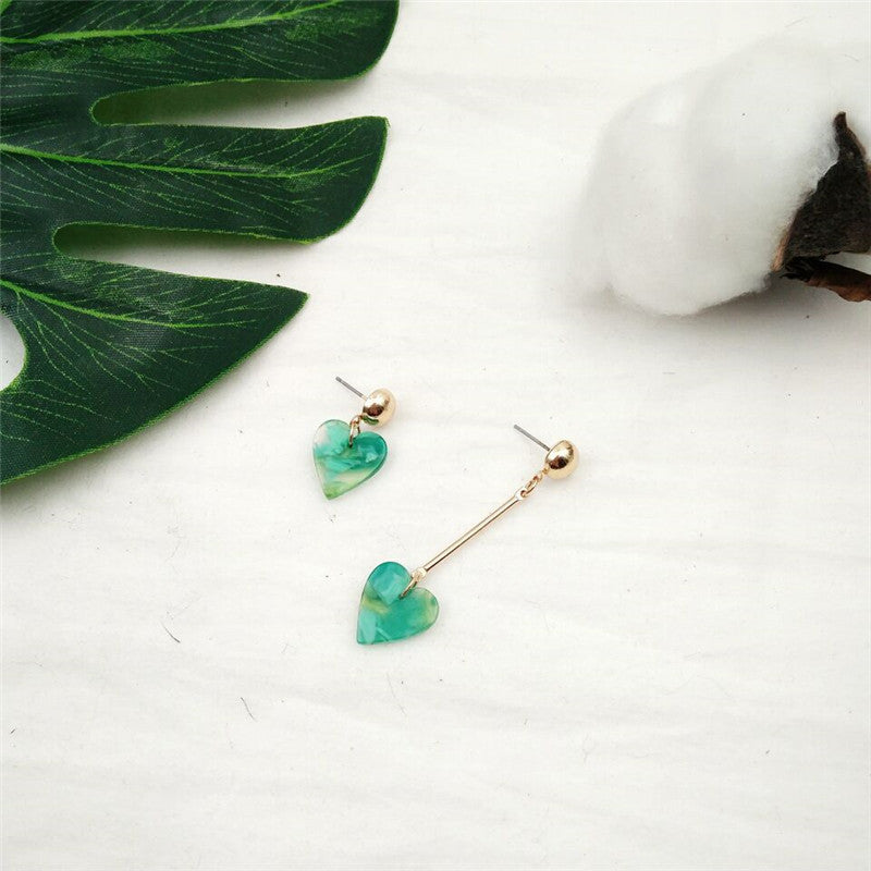 Alloy Acetate Plate Heart shaped Earrings MYA-RMM001