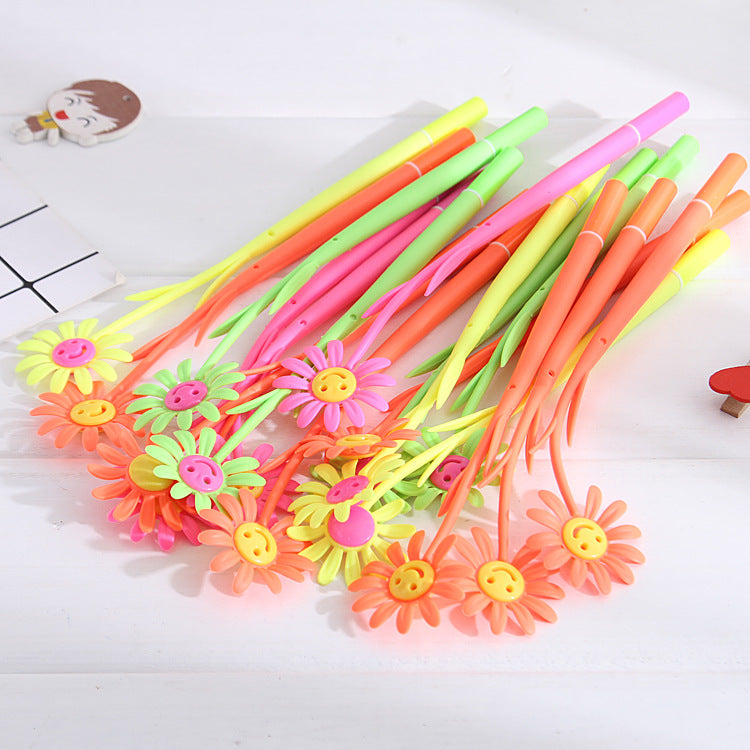 Ballpoint Pen Plastic Creative Cute Cartoon Simulation Flower Gel Pen CaiW005