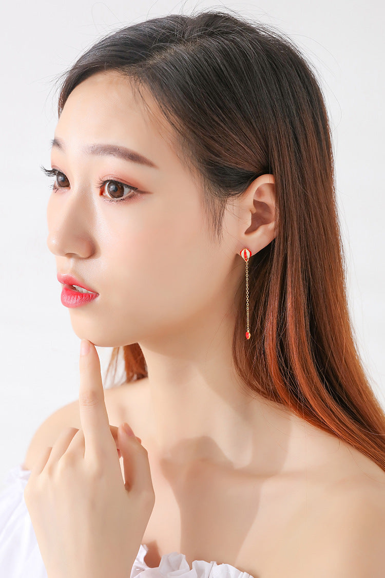 Alloy asymmetric love earrings (Minimo de compra 2)  MIC-KSN001