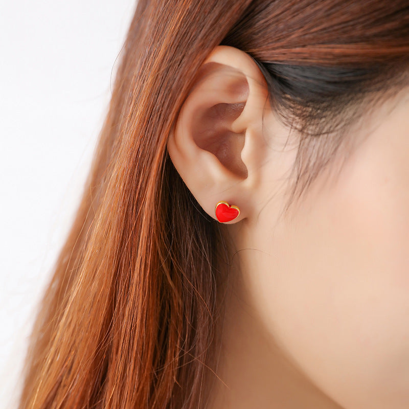 Alloy asymmetric love earrings (Minimo de compra 2)  MIC-KSN001