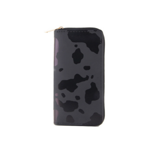 Wallet Cow print PU long zippered wallet DengX033