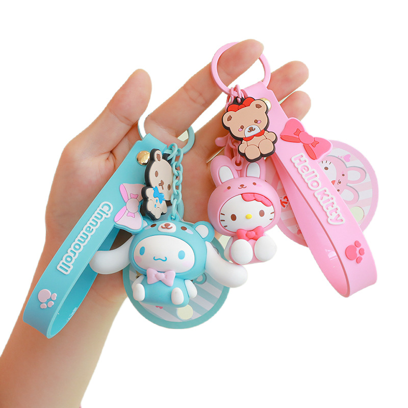 silicone cartoon doll keychain Yid008