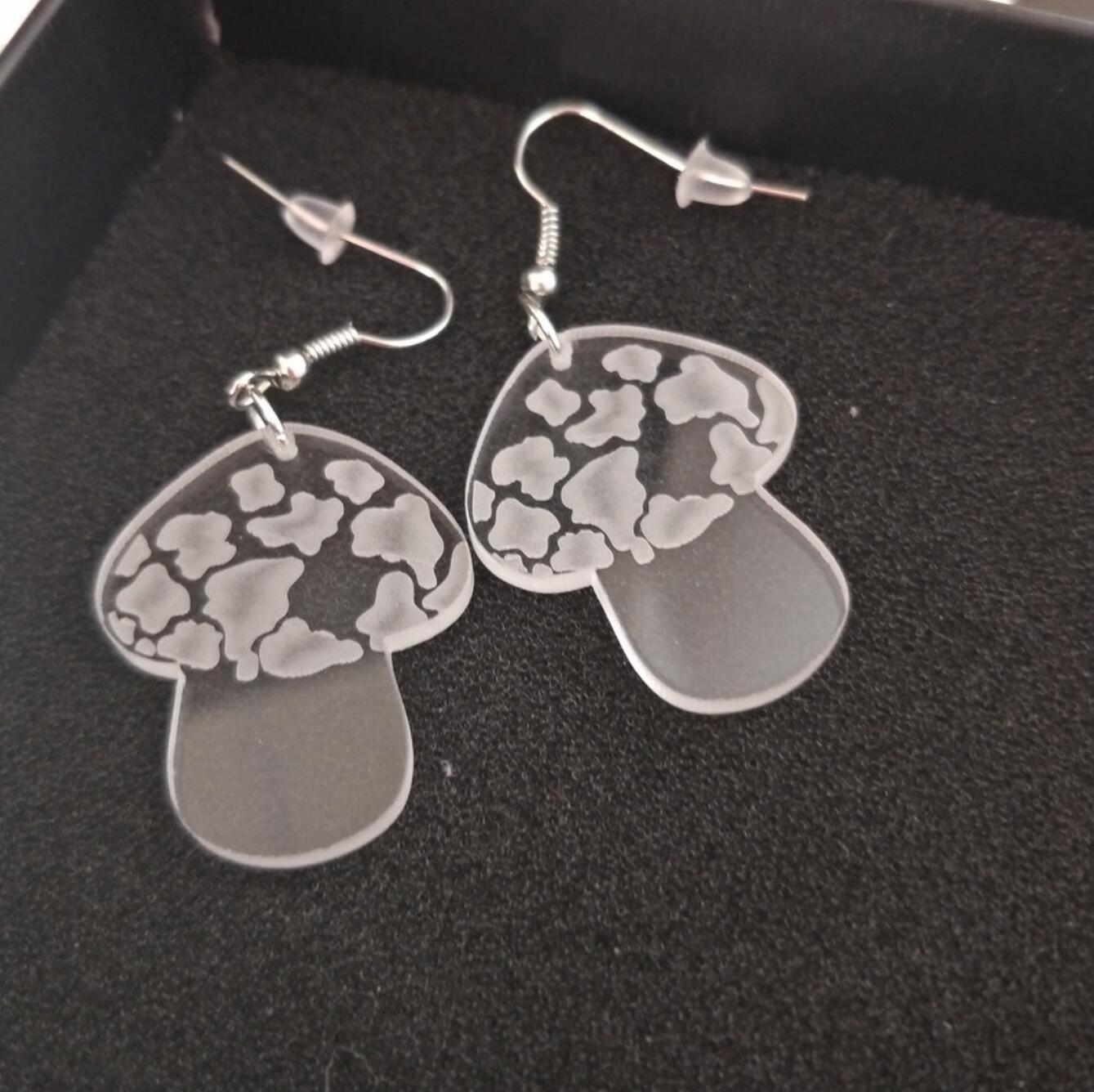 Acrylic Faceless Male Mushroom Earrings MYA-NingD022