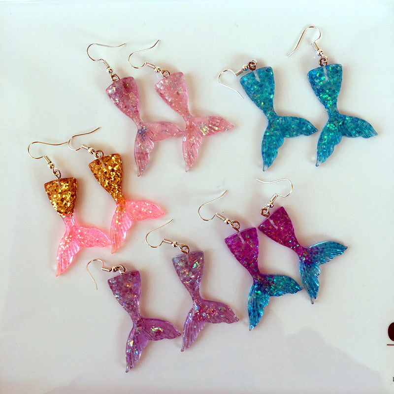 Acrylic Mermaid Tail Earrings (Minimo de Compra 2) MIC-ChouT045