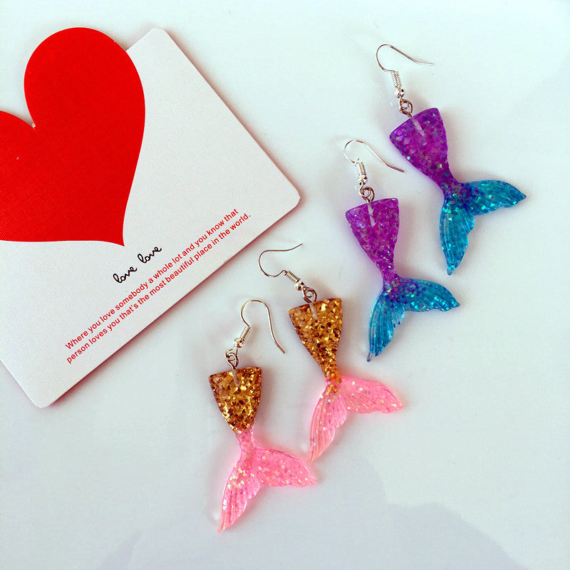 Acrylic Mermaid Tail Earrings (Minimo de Compra 2) MIC-ChouT045