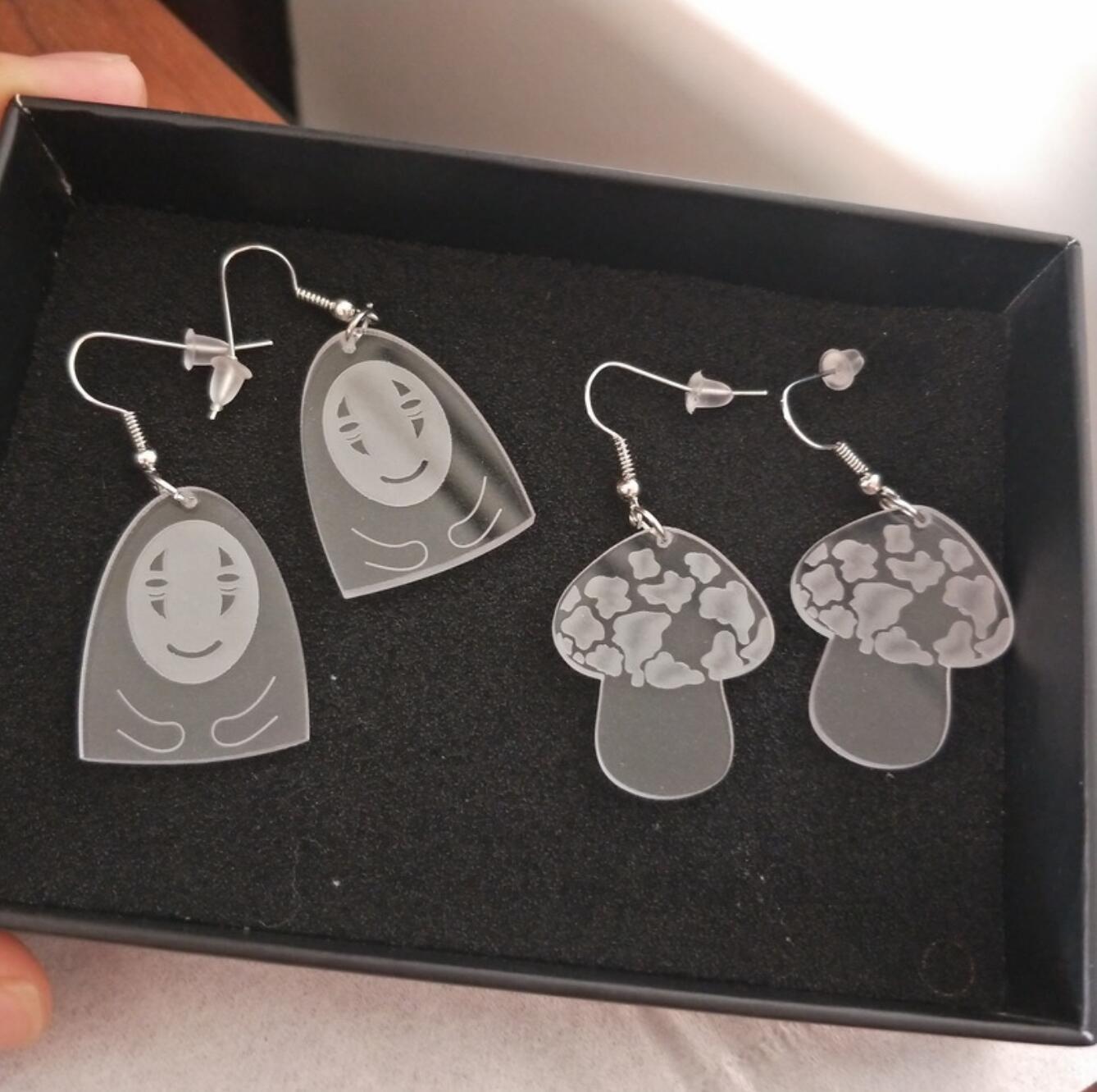 Acrylic Faceless Male Mushroom Earrings MYA-NingD022