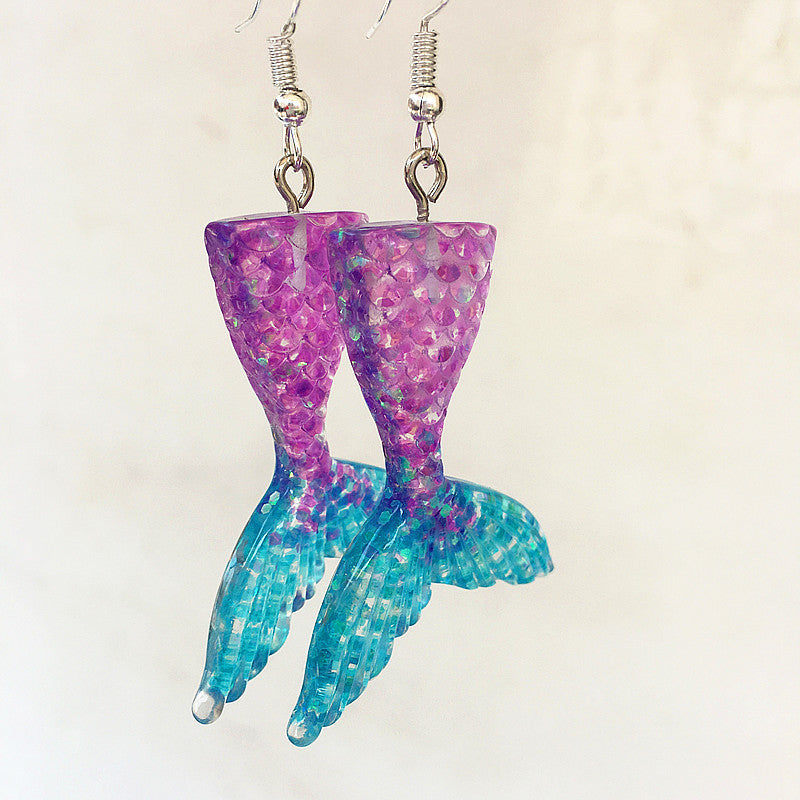 Acrylic Mermaid Tail Earrings (Minimo de Compra 2) MIC-ChouT045