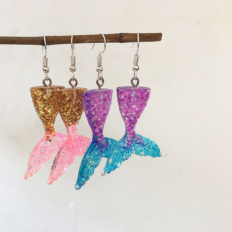 Acrylic Mermaid Tail Earrings (Minimo de Compra 2) MIC-ChouT045