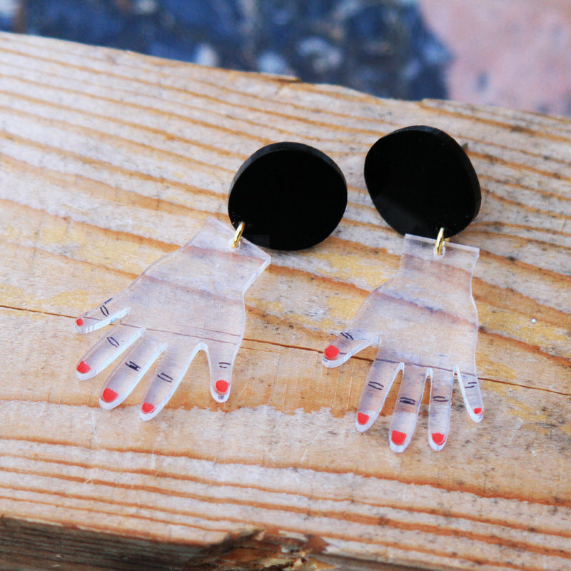 Cute hands Cartoon Acrylic earrings MIC-XueP008