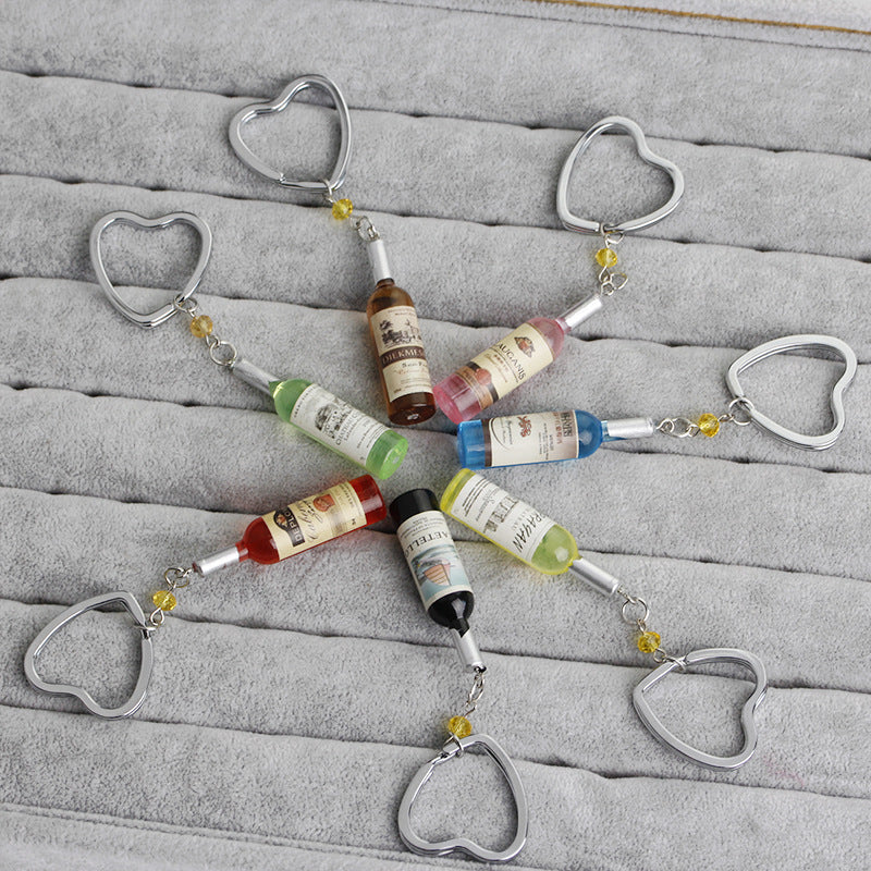 wine bottle keychain pendant  Minimo de compra 2 MIC-ZJ010