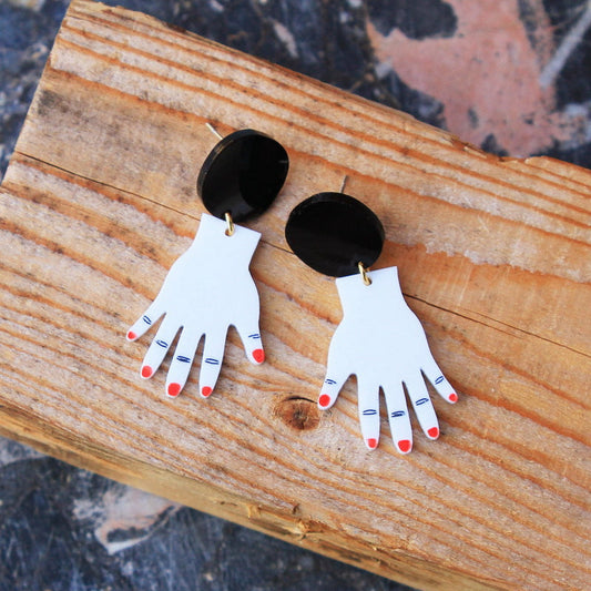 Cute hands Cartoon Acrylic earrings MIC-XueP008