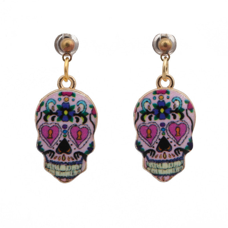 Acrylic Halloween popular skull earrings  (Minimo de Compra 2) MIC-MiL001