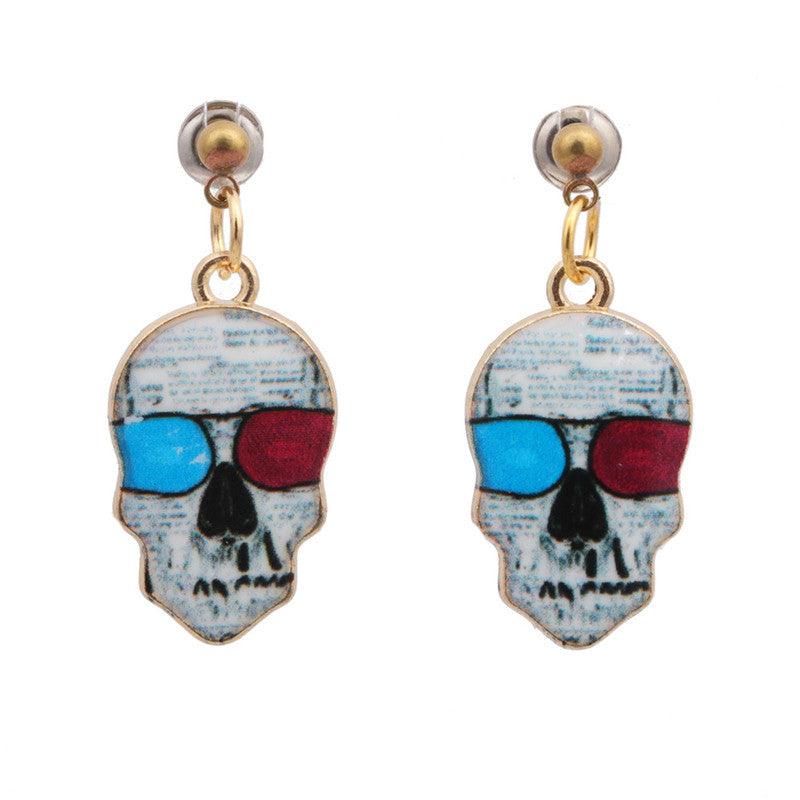 Acrylic Halloween popular skull earrings  (Minimo de Compra 2) MIC-MiL001