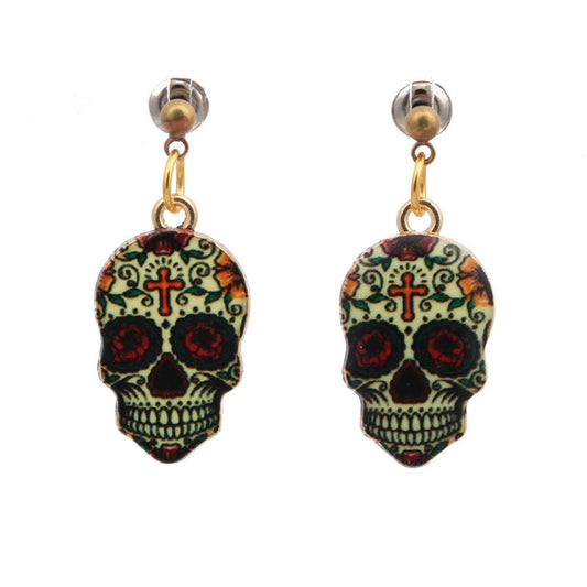 Acrylic Halloween popular skull earrings  (Minimo de Compra 2) MIC-MiL001