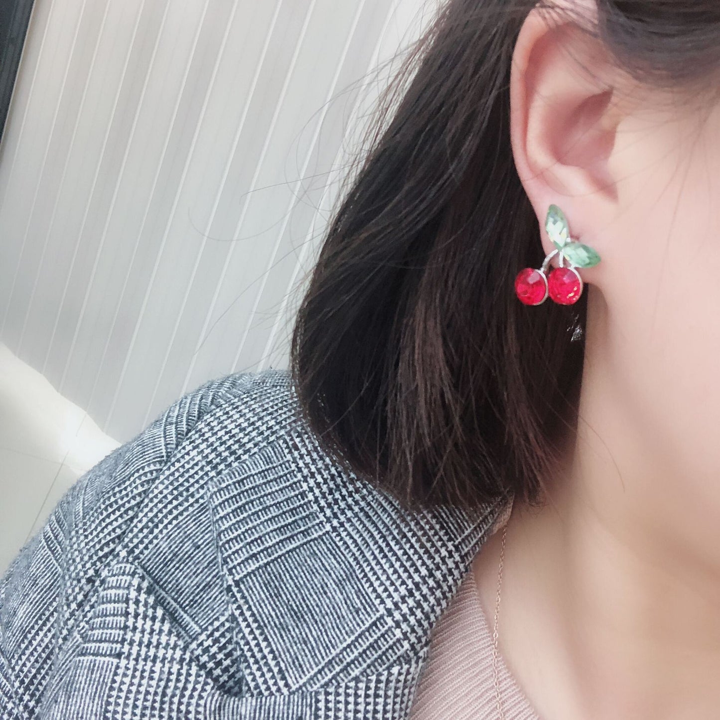 Alloy Red Cherry Earrings (Minimo de Compra 2) MIC-KaT010