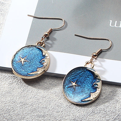 Alloy Blue Star Star Star Earrings MIC-LvG007