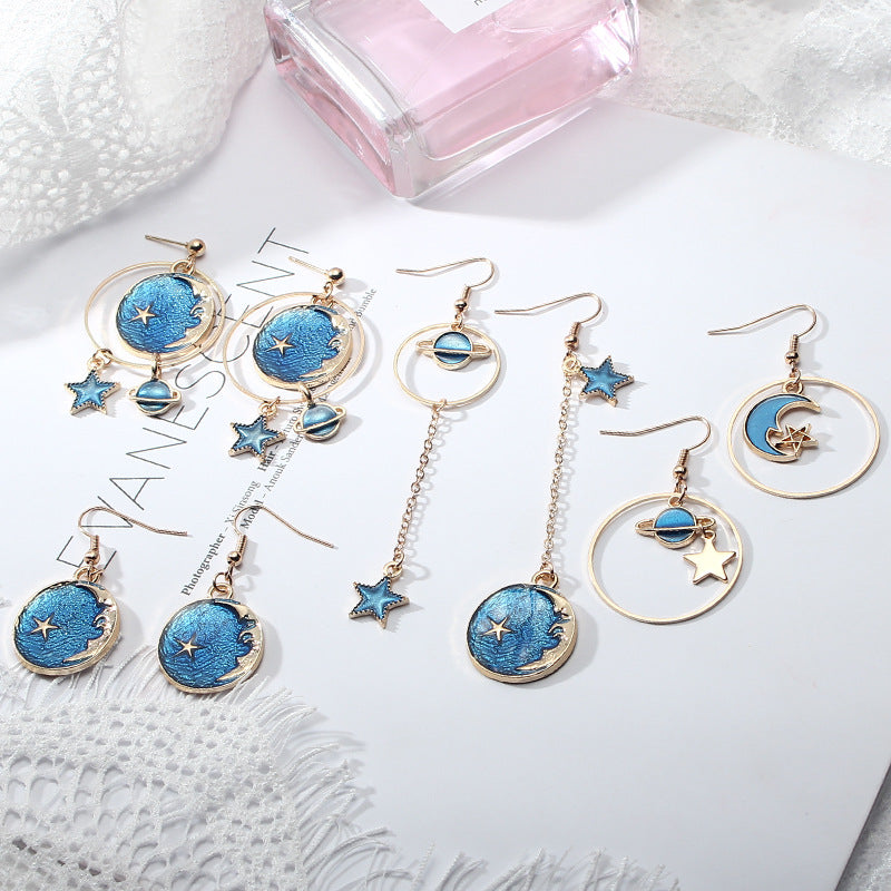 Alloy Blue Star Star Star Earrings MIC-LvG007