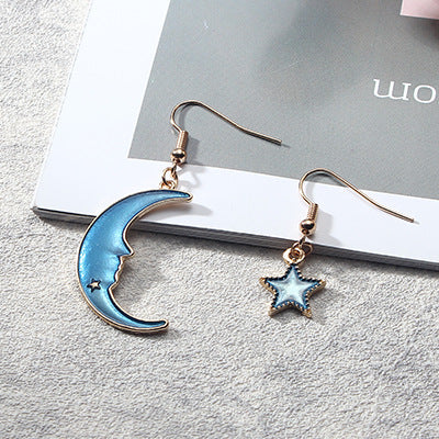 Alloy Blue Star Star Star Earrings MIC-LvG007