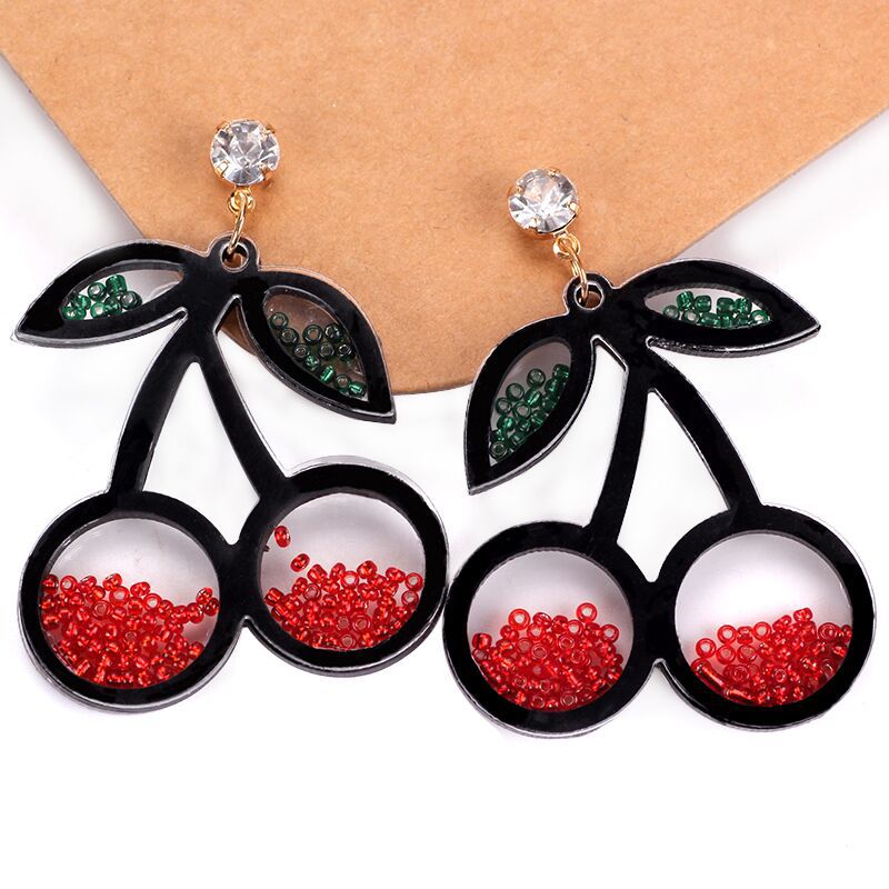 Acrylic Fashion Cherry Fruit Earrings (Minimo de Compra 2) MYA-CongD002