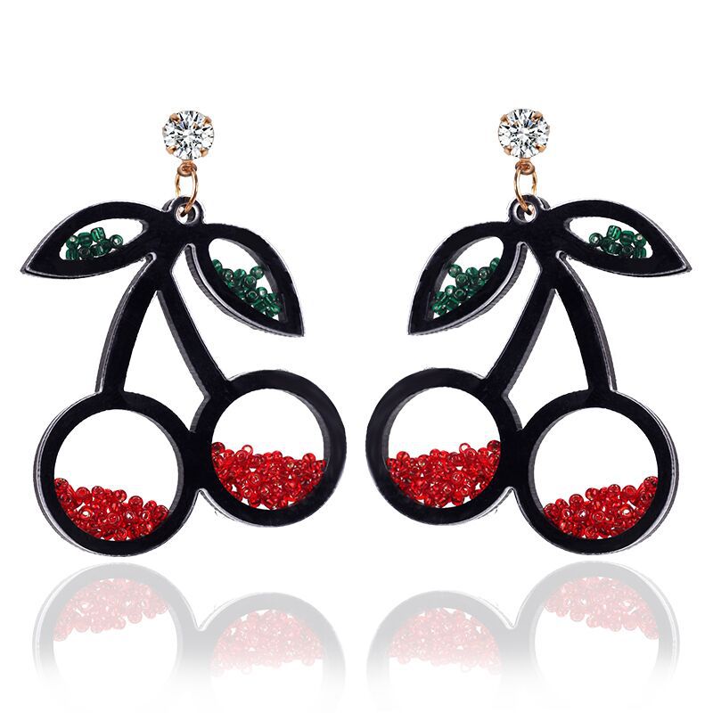 Acrylic Fashion Cherry Fruit Earrings (Minimo de Compra 2) MYA-CongD002