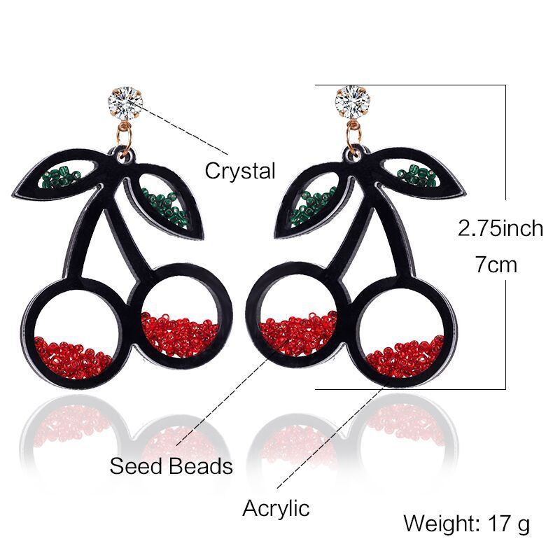 Acrylic Fashion Cherry Fruit Earrings (Minimo de Compra 2) MYA-CongD002