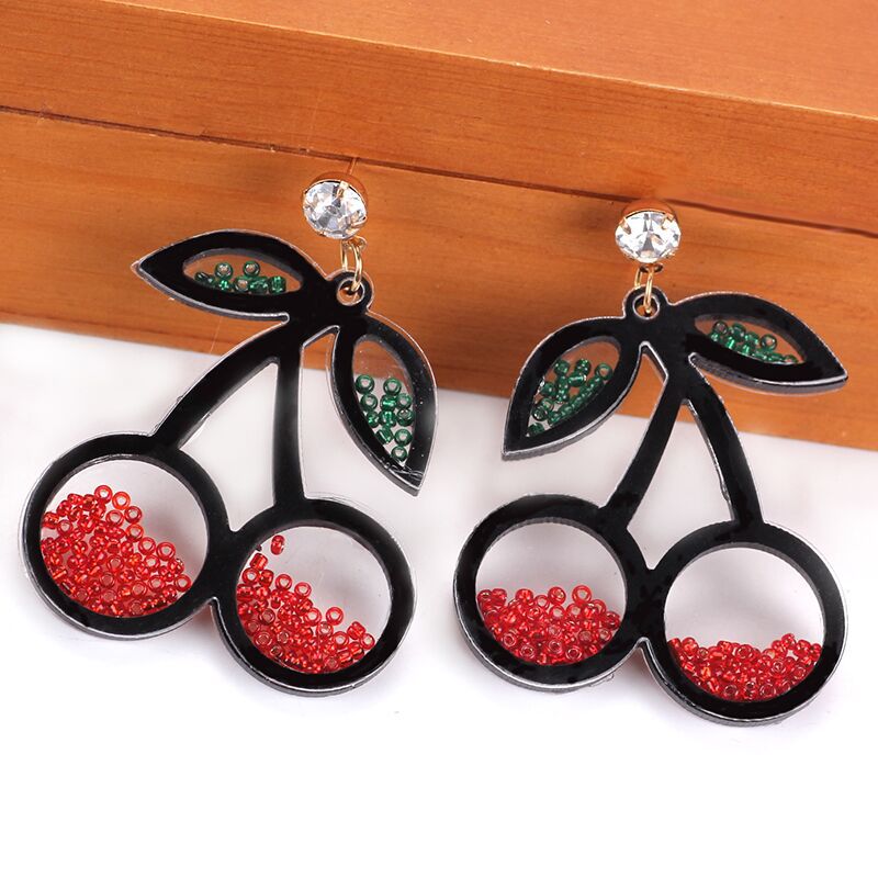 Acrylic Fashion Cherry Fruit Earrings (Minimo de Compra 2) MYA-CongD002