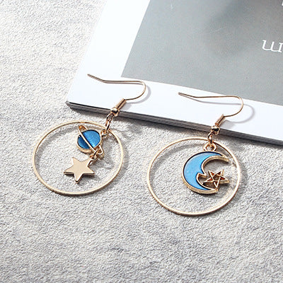 Alloy Blue Star Star Star Earrings MIC-LvG007