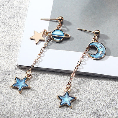 Alloy Blue Star Star Star Earrings MIC-LvG007