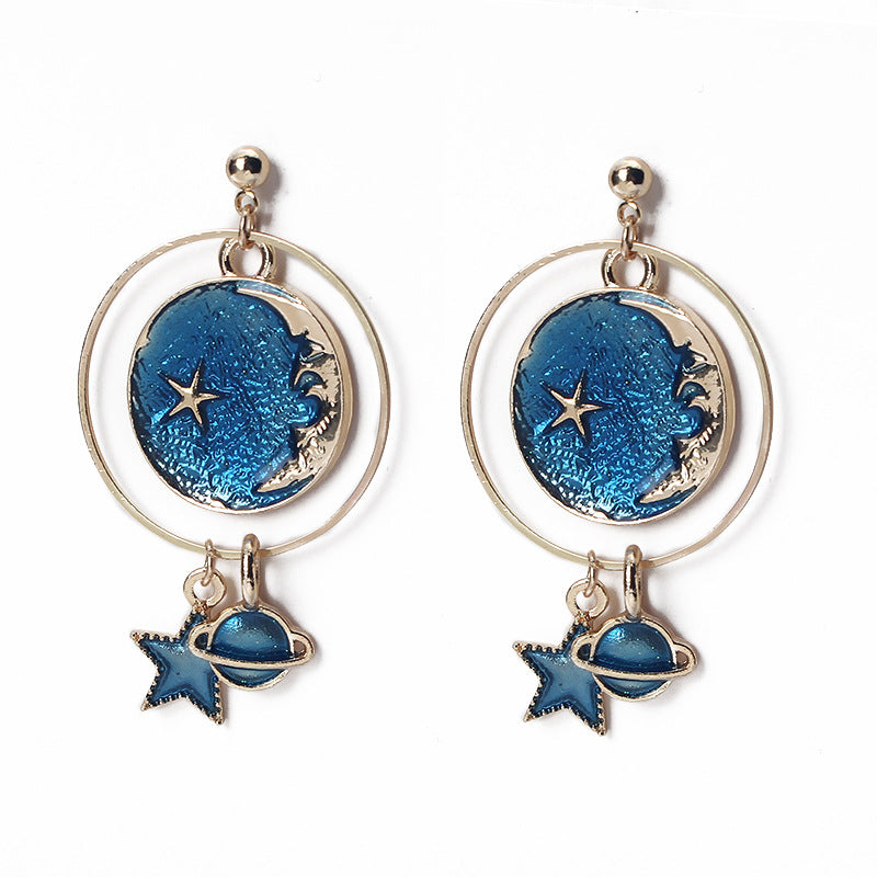 Alloy Blue Star Star Star Earrings MIC-LvG007