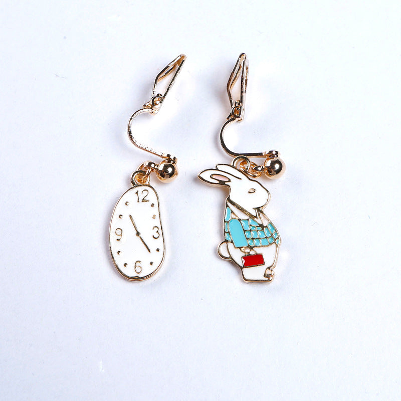 Alloy Wonderland Girl Heart Earrings (Minimo de Compra 2) MIC-QiR038