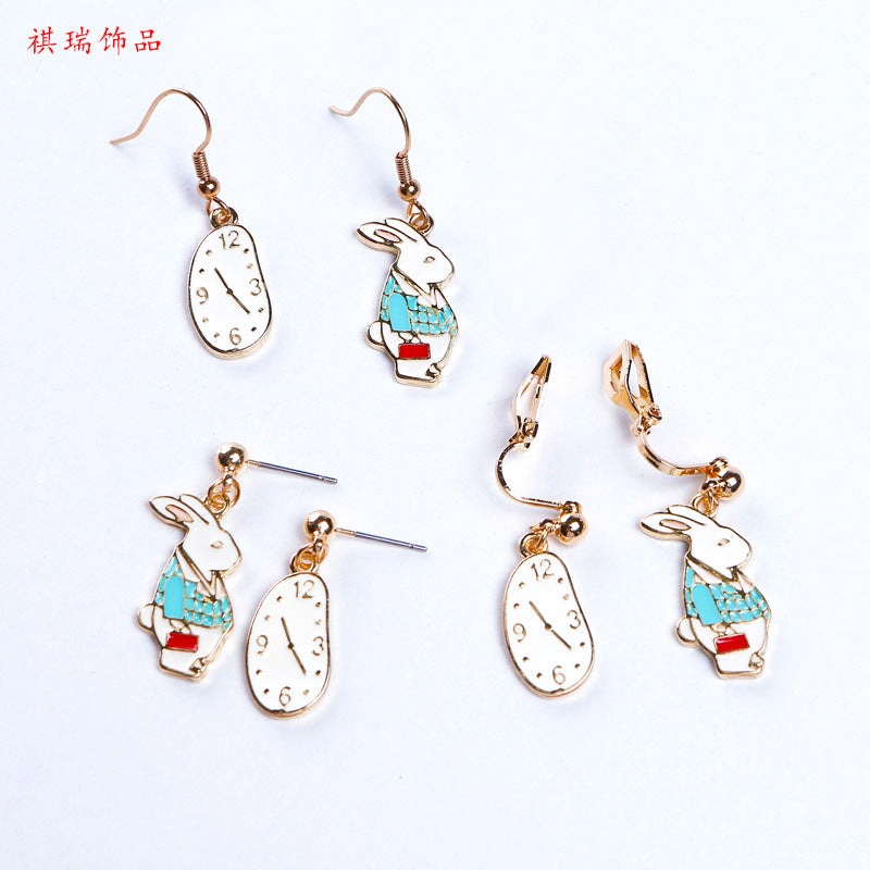 Alloy Wonderland Girl Heart Earrings (Minimo de Compra 2) MIC-QiR038