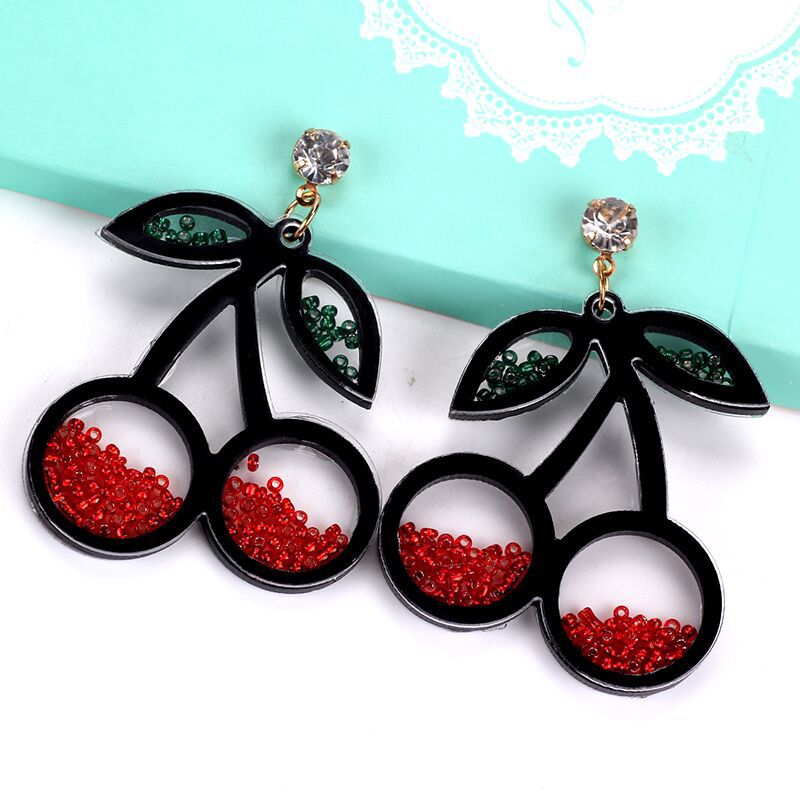 Acrylic Fashion Cherry Fruit Earrings (Minimo de Compra 2) MYA-CongD002