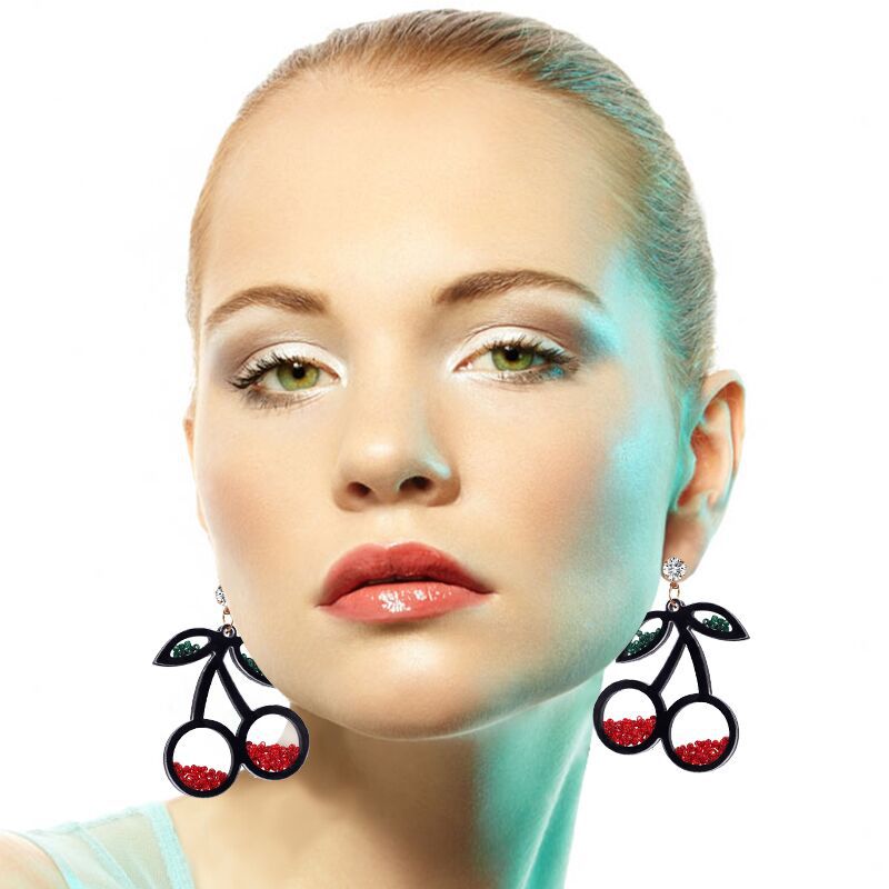 Acrylic Fashion Cherry Fruit Earrings (Minimo de Compra 2) MYA-CongD002