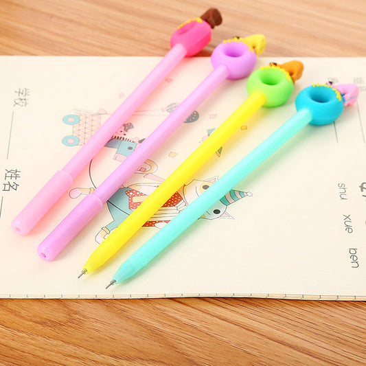 Cartoon Polar Bear Donut Silicone Plastic Ballpoint Pen Liuj016