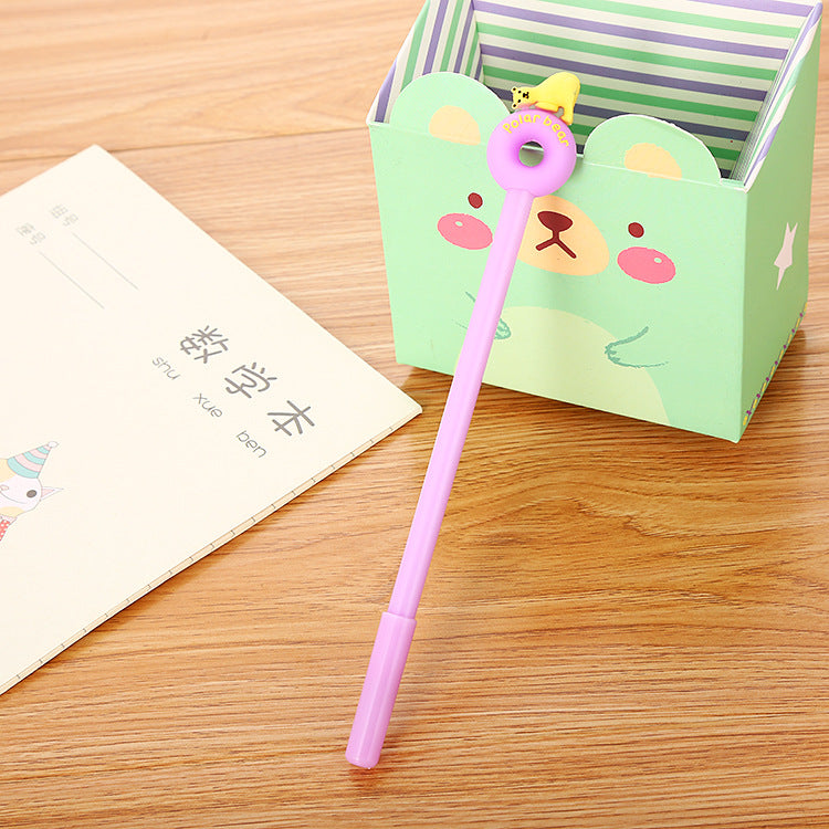 Cartoon Polar Bear Donut Silicone Plastic Ballpoint Pen Liuj016