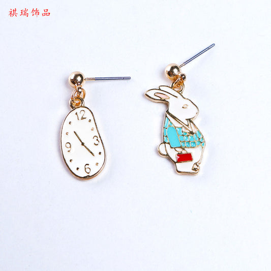 Alloy Wonderland Girl Heart Earrings (Minimo de Compra 2) MIC-QiR038