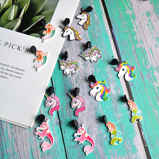 Cute Acrylic Cartoon Pony Earrings MIC-XieN004